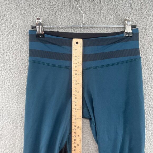 Lululemon Capri Leggings size 4 Teal Black Run Pace Ruched Size 4 - Picture 6 of 10